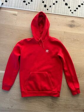 adidas Red Trefoil Pullover Hoodie